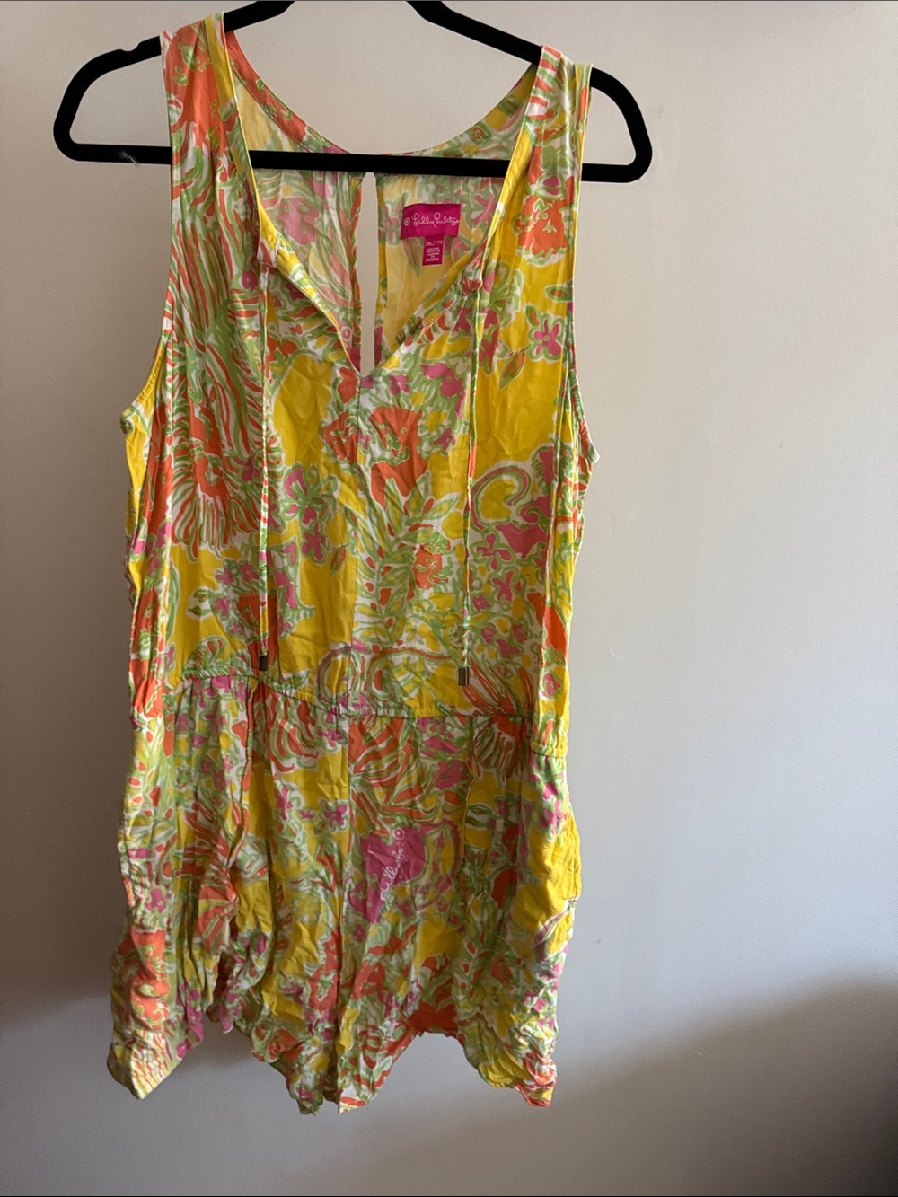 Lilly Pulitzer Yellow Floral Sleeveless Romper